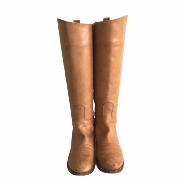 TONY MORA Shoes - TONY MORA Tall Flat Leather Boots Brown 8